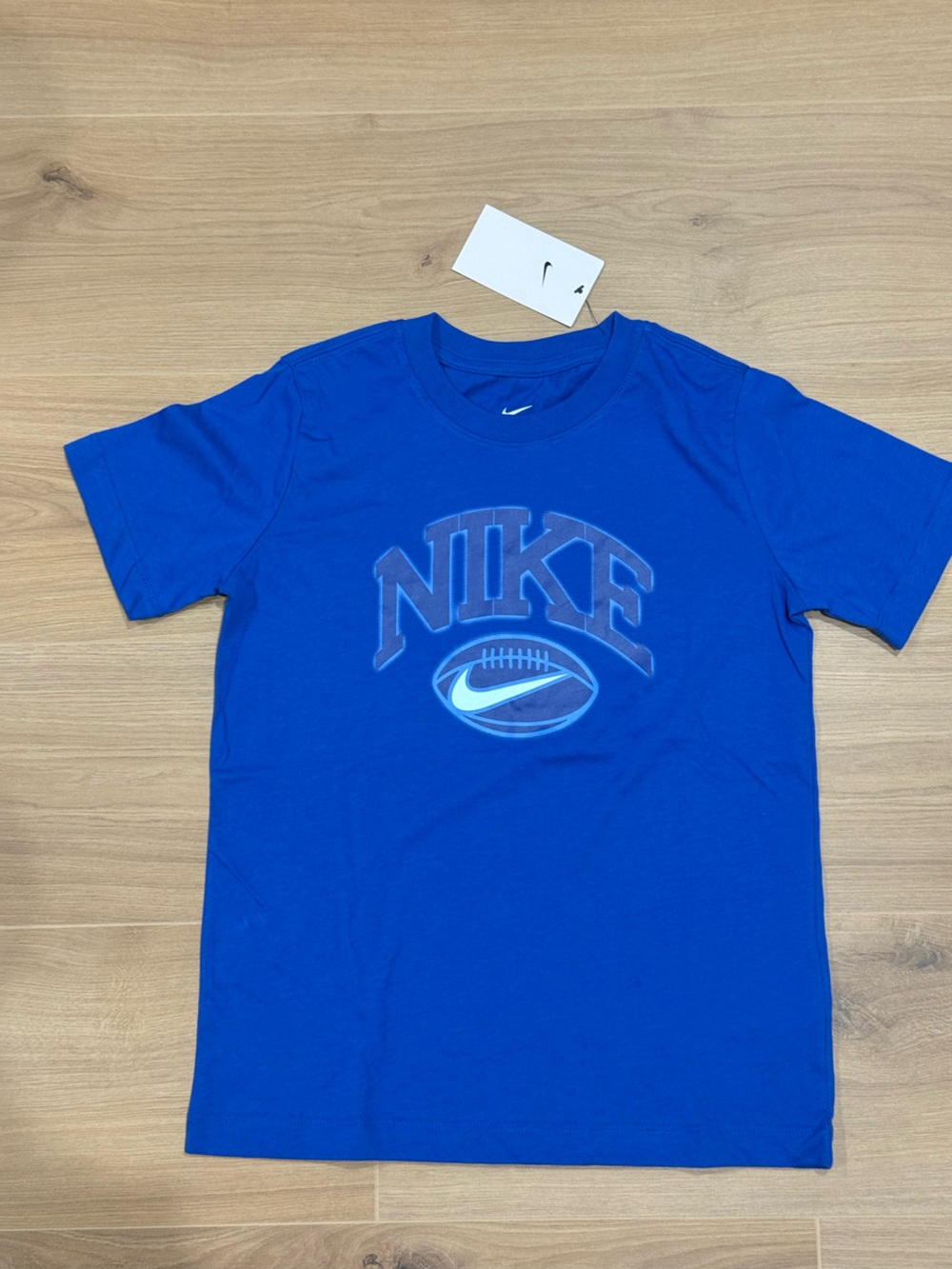 Nike Blue Graphic Football Tee for Kids